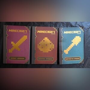 Set of 3 Minecraft Handbooks Redstone, Construction, Combat 4/$6 bundle